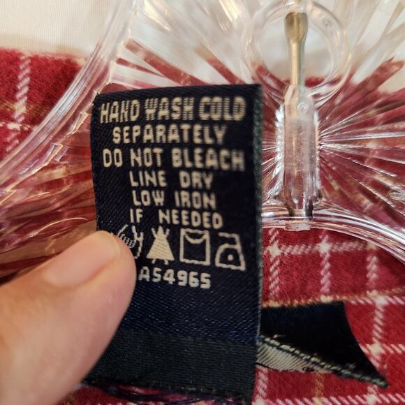 DENIM & COMPANY Red Yellow Plaid Flannel Shacket zip up, Mens medium - Picture 5 of 11